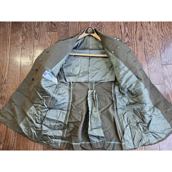 USMC US Marine Corps Officers Service Dress Belted Green Uniform Saco 37S, 29S - Picture 6 of 16